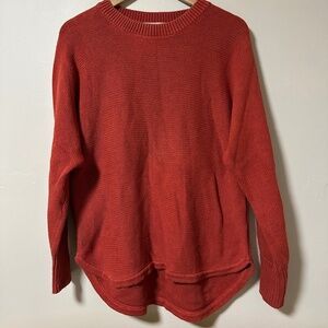 Philosophy Burnt Orange Scoop Neck Sweater Women’s Large 100% Cotton